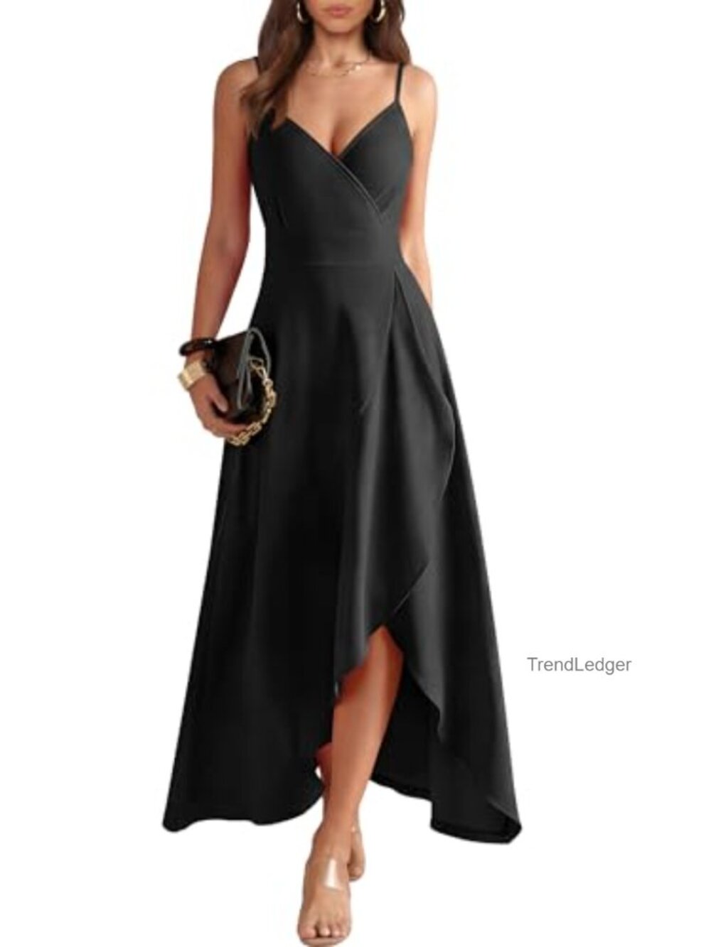Formal Evening Gown Sleeveless V-Neck High Low Dress